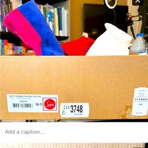 New Christian Louboutin Color Block Ankle Booties with the Original Box